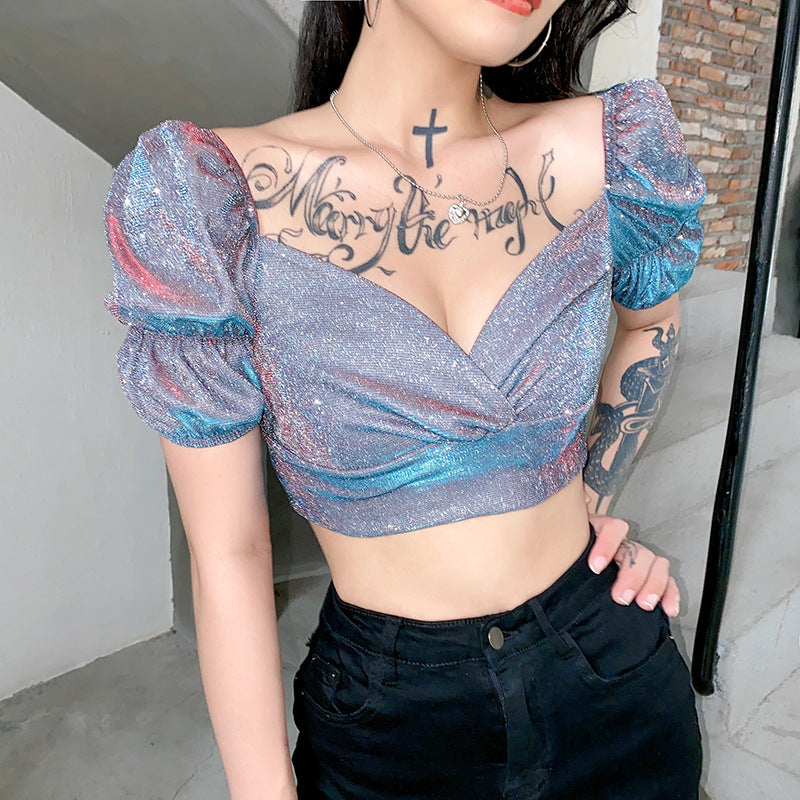 Palace style retro short slim slimming short-sleeved ACTIVEWEAR