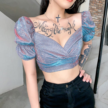 Palace style retro short slim slimming short-sleeved ACTIVEWEAR
