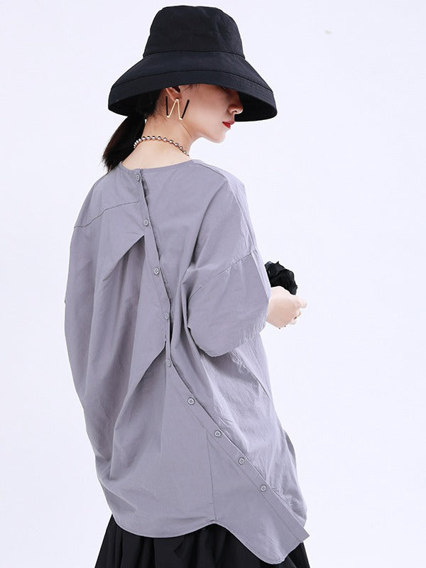 LOOSE BACK CROPPED COTTON T-SHIRTS