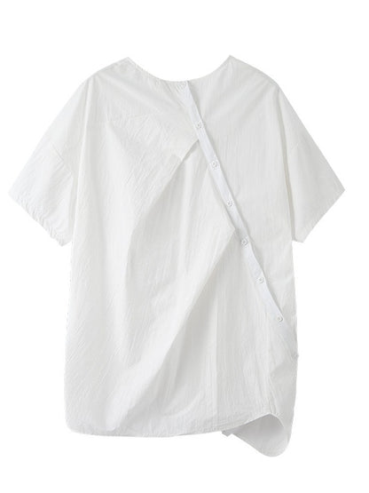LOOSE BACK CROPPED COTTON T-SHIRTS