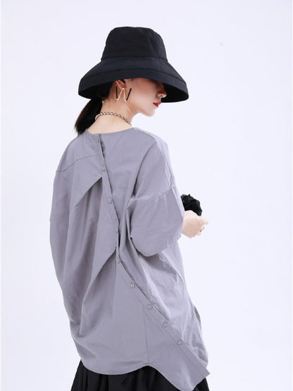 LOOSE BACK CROPPED COTTON T-SHIRTS