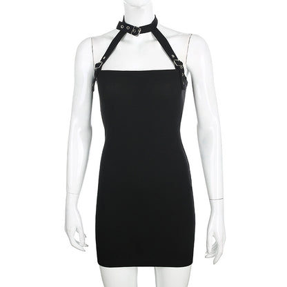 Sexy Slim Irregular Halter Corn Sling Dress Backless Skirt ACTIVEWEAR