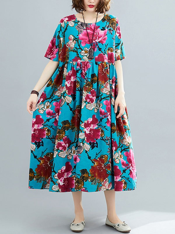 LOOSE FLOWER PRINTING NATIONAL DRESS