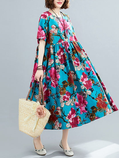 LOOSE FLOWER PRINTING NATIONAL DRESS