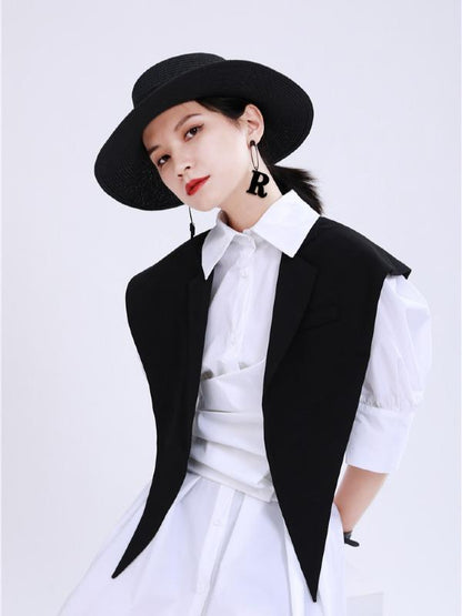 Simple Irregular Solid Pleated Midi Dress