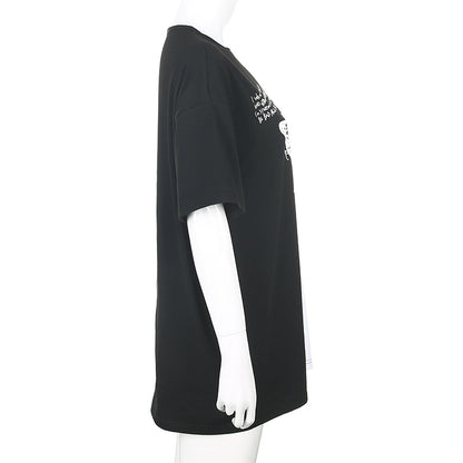 Colorblock butterfly print loose thin short sleeve T-shirt ACTIVEWEAR