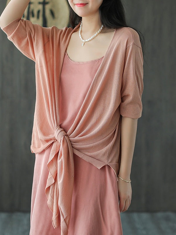 KNITTING TIES SUN-PROOF THIN OUTWEAR