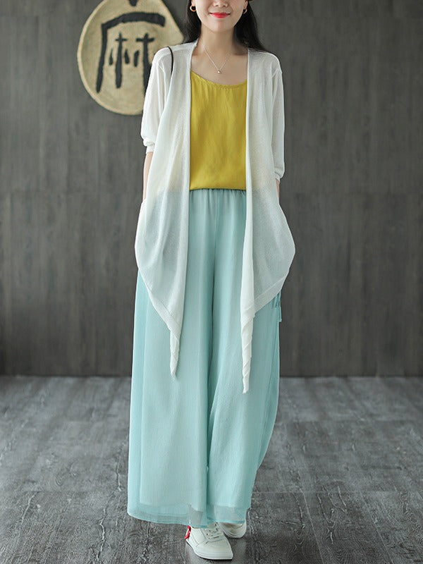 KNITTING TIES SUN-PROOF THIN OUTWEAR