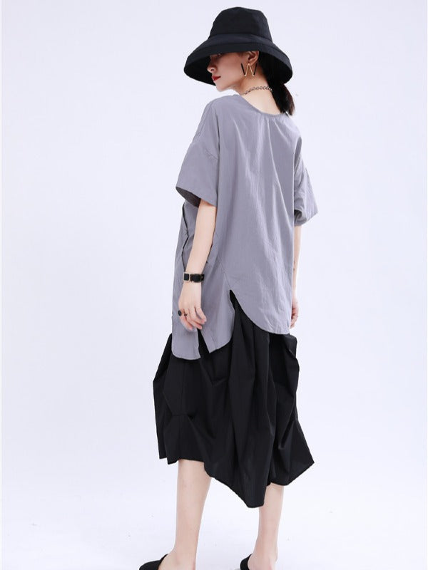 LOOSE BACK CROPPED COTTON T-SHIRTS