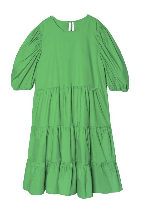 A-Line Bishop Sleeve Half-Sleeve Long Dress