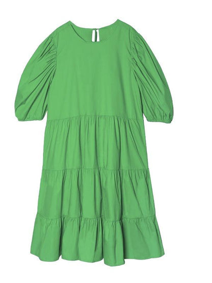 A-Line Bishop Sleeve Half-Sleeve Long Dress