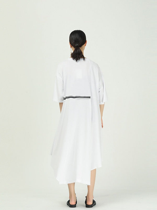 LOOSE SPLICING CROPPED DRESS