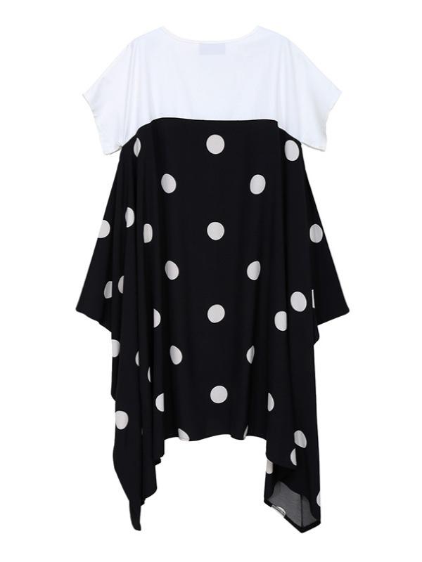 Loose Polka-Dot Cropped High-Waist Long Dress