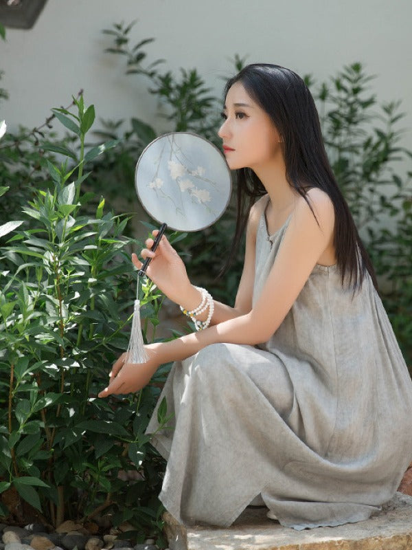 SIMPLE SOLID PLEATED SLEEVELESS MIDI DRESS