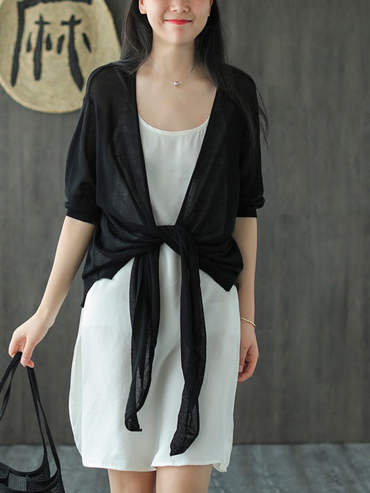 KNITTING TIES SUN-PROOF THIN OUTWEAR