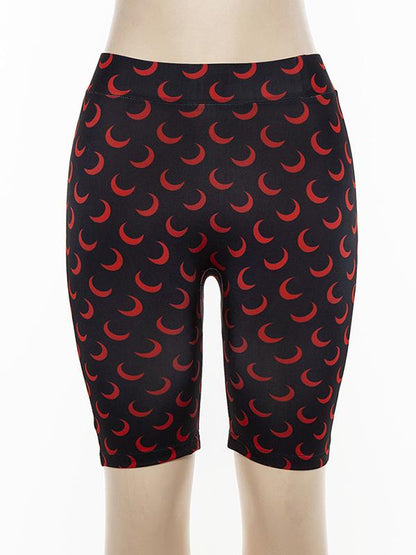 Moon Graphic Wrapped Shorts