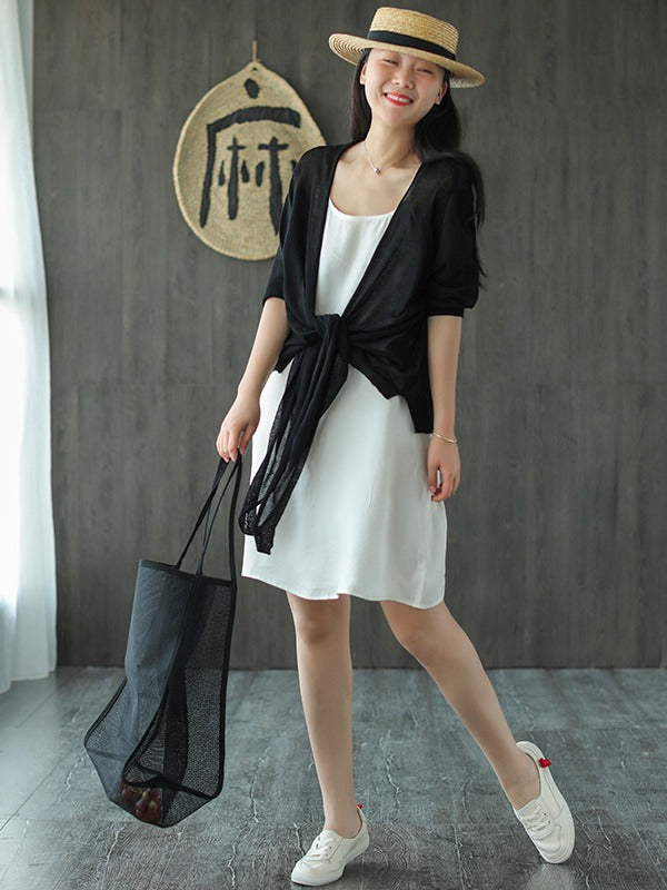 KNITTING TIES SUN-PROOF THIN OUTWEAR