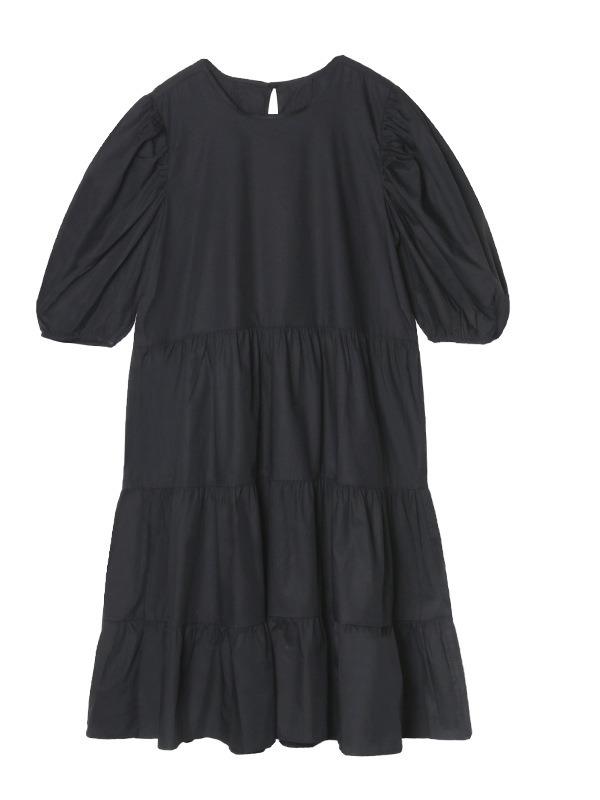 A-Line Bishop Sleeve Half-Sleeve Long Dress