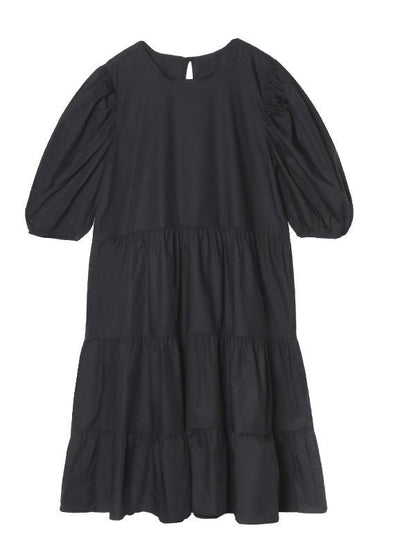A-Line Bishop Sleeve Half-Sleeve Long Dress