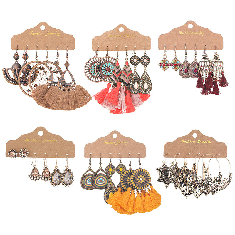 Flower shell gold geometric earrings