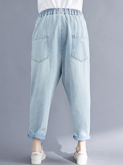 Loose Jean Ripped Trousers