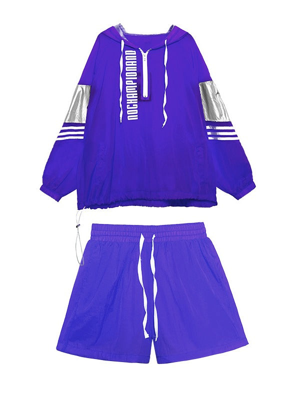 ORIGINAL STYLISH LETTER PRINT SUN-PROOF TOPS&SHORTS SUITS