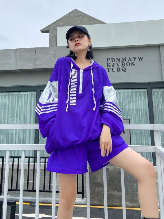 ORIGINAL STYLISH LETTER PRINT SUN-PROOF TOPS&SHORTS SUITS