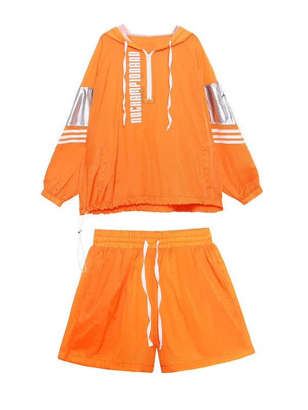 ORIGINAL STYLISH LETTER PRINT SUN-PROOF TOPS&SHORTS SUITS