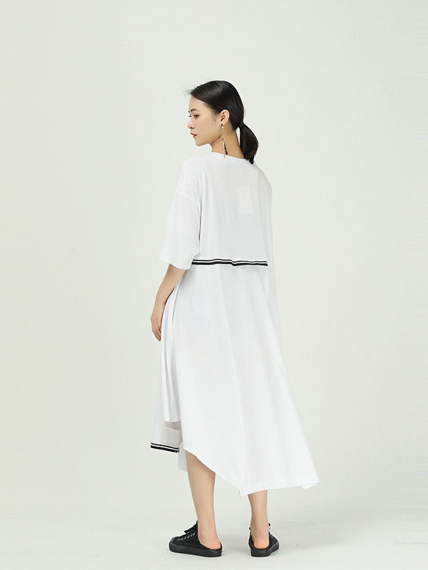 LOOSE SPLICING CROPPED DRESS
