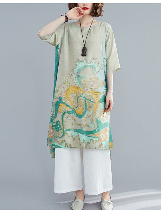 LOOSE NATIONAL STYLE PRINTING WIDE SUITS