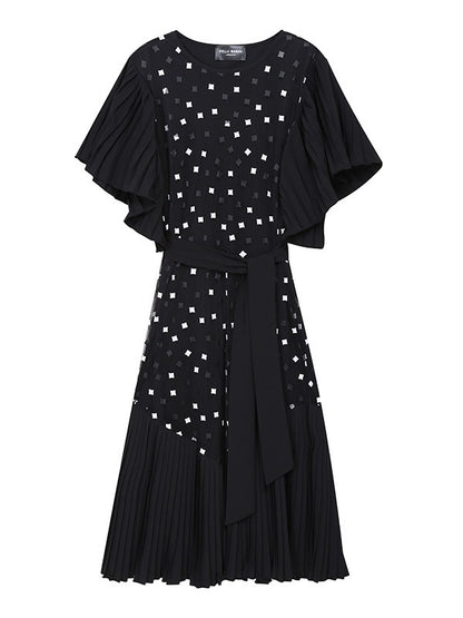 LOOSE GRACEFUL RUFFLED STARS LONG DRESS