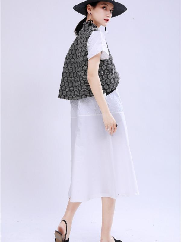 Irregular Split-Joint A Line Button Midi Dress