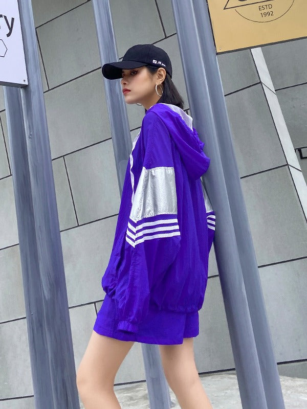 ORIGINAL STYLISH LETTER PRINT SUN-PROOF TOPS&SHORTS SUITS