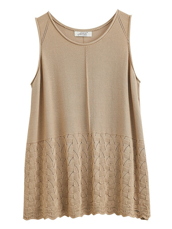 CASUAL KNITTING SLEEVELESS A-LINE VEST
