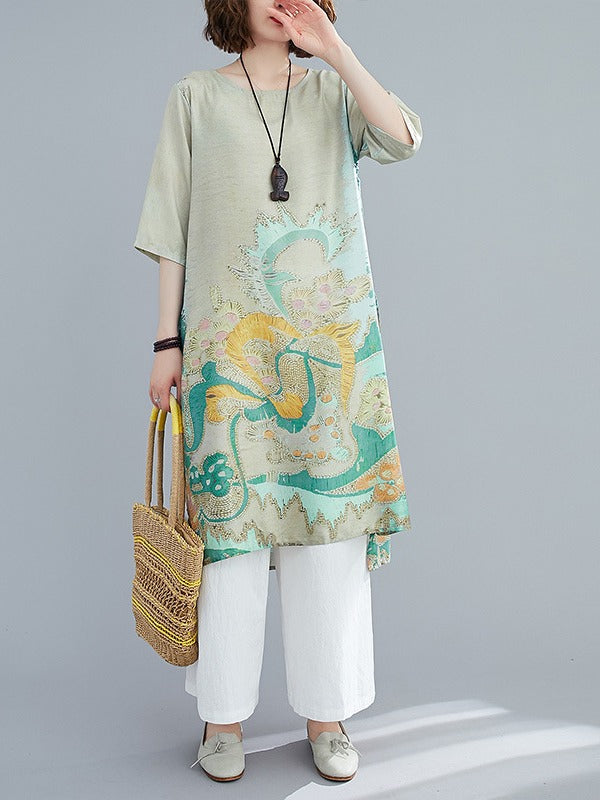 LOOSE NATIONAL STYLE PRINTING WIDE SUITS