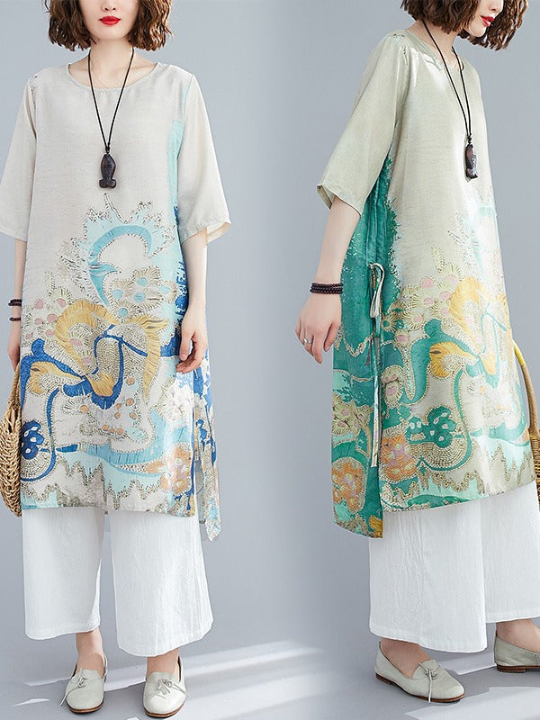 LOOSE NATIONAL STYLE PRINTING WIDE SUITS