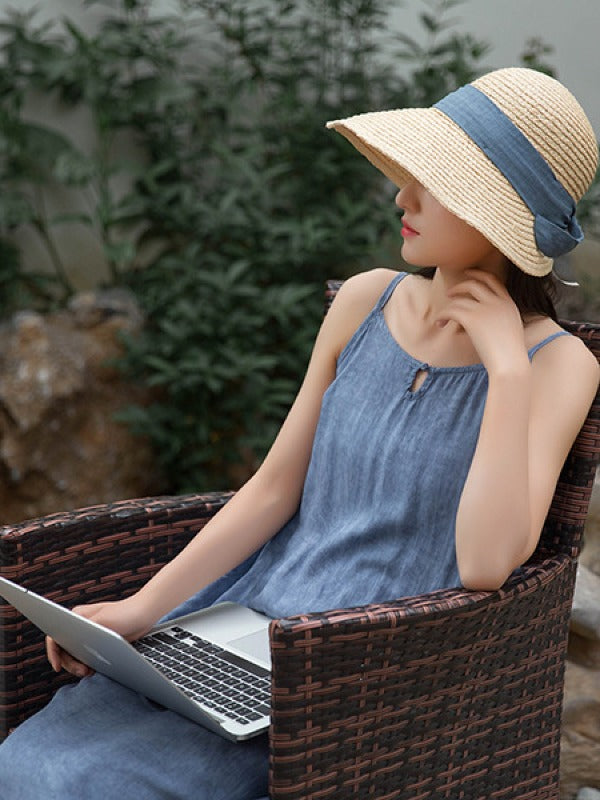 SIMPLE SOLID PLEATED SLEEVELESS MIDI DRESS