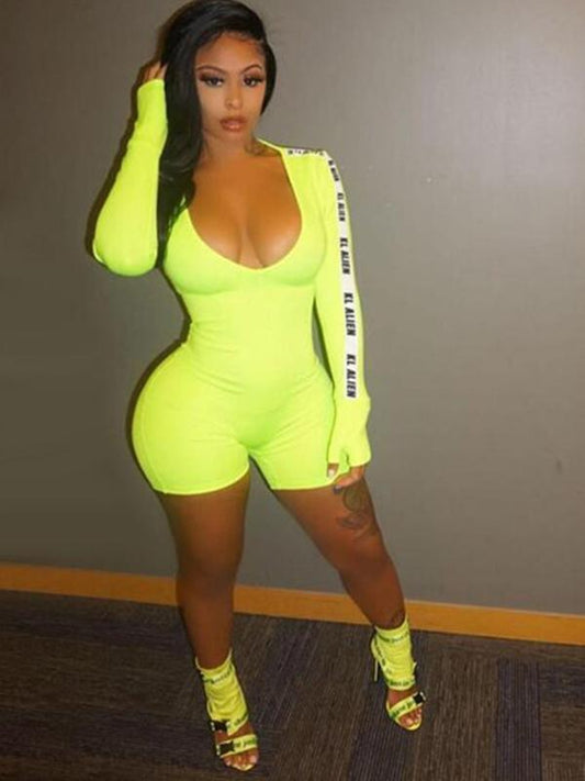 Fashion Glove Sleeves Yoga Jumpsuits