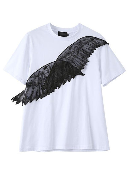 Loose Urban Wing Embroidery T-Shirt
