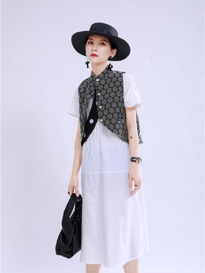 Irregular Split-Joint A Line Button Midi Dress