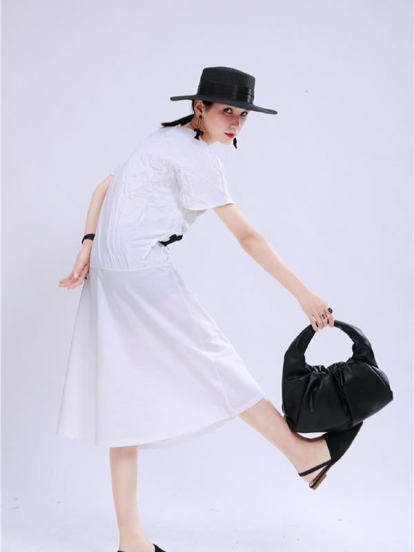 Irregular Split-Joint A Line Button Midi Dress