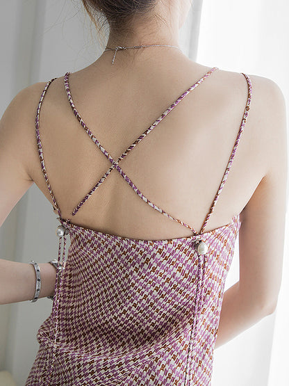 Original Contrast Color Printed Spaghetti-Neck Vest Top