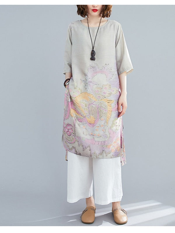 LOOSE NATIONAL STYLE PRINTING WIDE SUITS