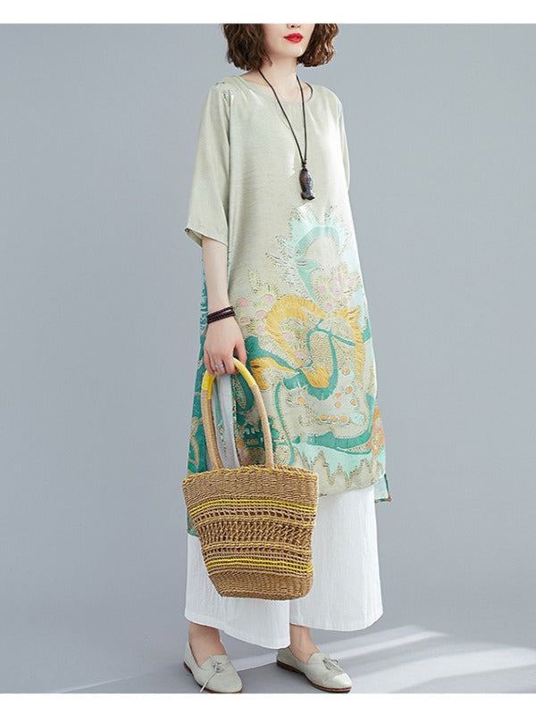 LOOSE NATIONAL STYLE PRINTING WIDE SUITS