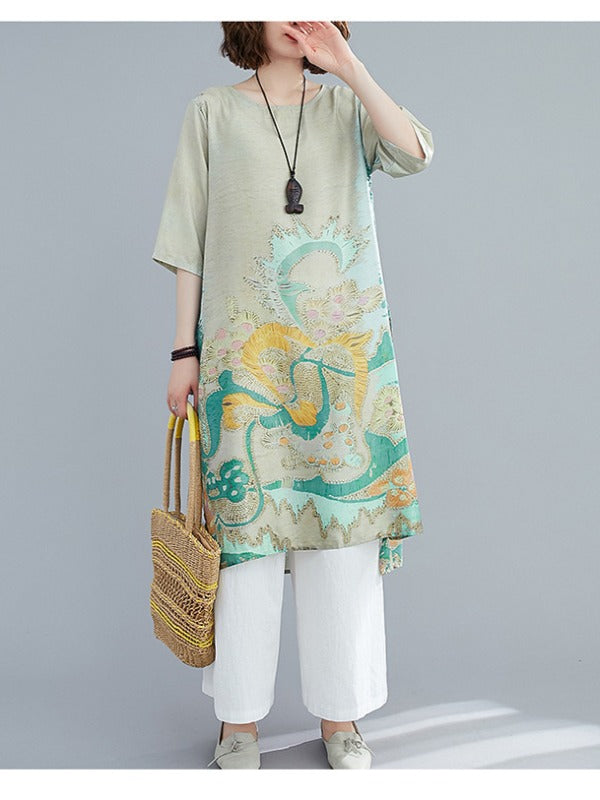 LOOSE NATIONAL STYLE PRINTING WIDE SUITS