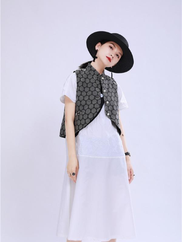 Irregular Split-Joint A Line Button Midi Dress