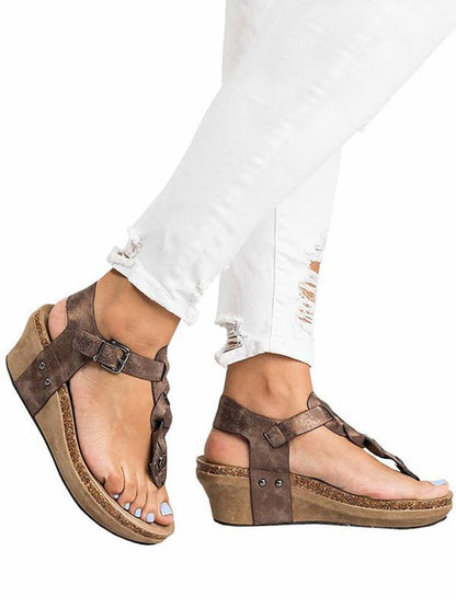 Simple Wedge Heel Sandals Shoes