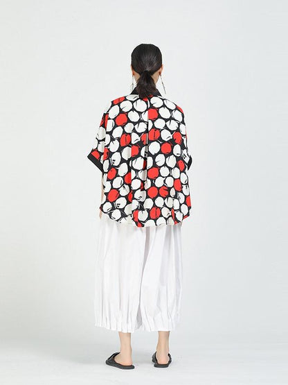 Loose Polka-Dot Cropped T-Shirt Tops