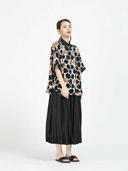 Loose Polka-Dot Cropped T-Shirt Tops