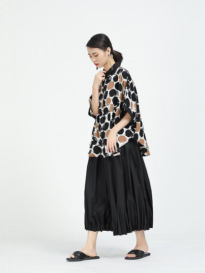 Loose Polka-Dot Cropped T-Shirt Tops